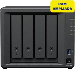 Synology DiskStation DS925+ NAS 4 Bahías Torre, 8GB DDR4, 2.5GbE, Ranuras M.2 NVMe, Expansible hasta 180TB, Para Backup y Videovigilancia
